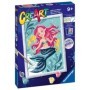 CreArt pictura pe numere pentru copii cu sclipici sirena
